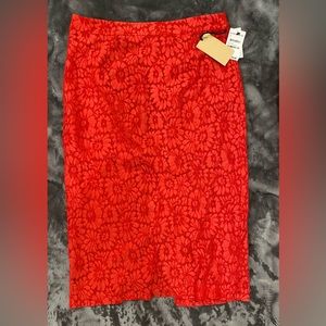 Nordstrom Halogen Red Bittersweet Lace Skirt